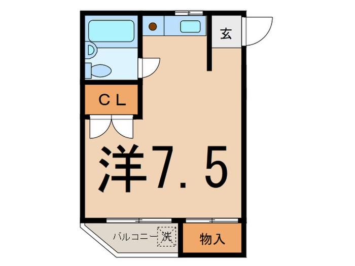 サウスゲートファイブ(ワンルーム/2階)の間取り写真