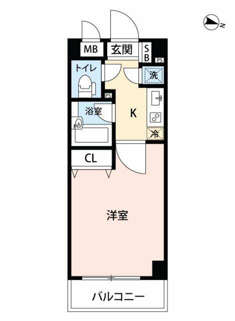 マイナビSTAY西新宿9(1K/6階)の間取り写真