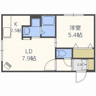 グランメール 南郷通11(1LDK/3階)の間取り写真