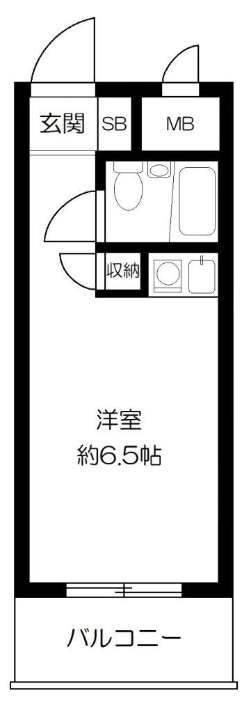 ライオンズマンション新中野第2(ワンルーム/3階)の間取り写真