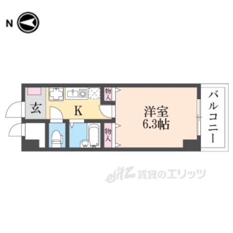 オークハイツ (1K/7階)の間取り写真