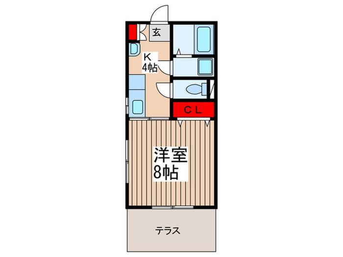 エバークローネIII(1K/1階)の間取り写真