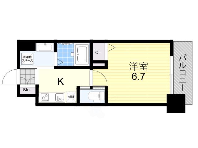 AVANTIO GRANDE(1K/2階)の間取り写真