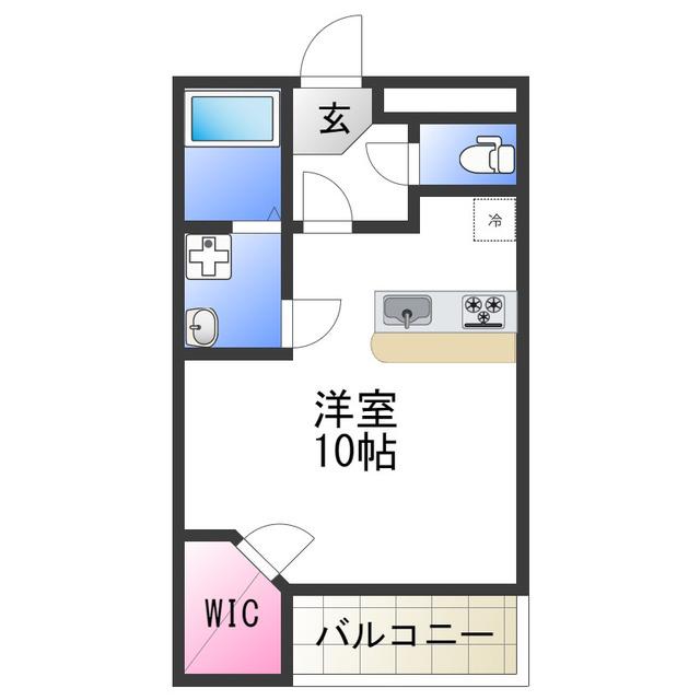 レオパレスエンディヴァーII(ワンルーム/1階)の間取り写真