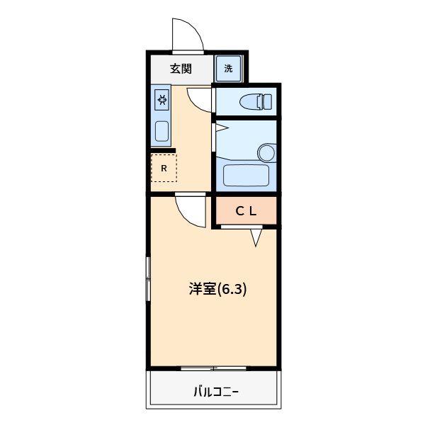 風香578(1K/2階)の間取り写真
