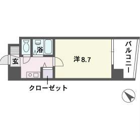 レキシントンスクエア駅南(1K/5階)の間取り写真