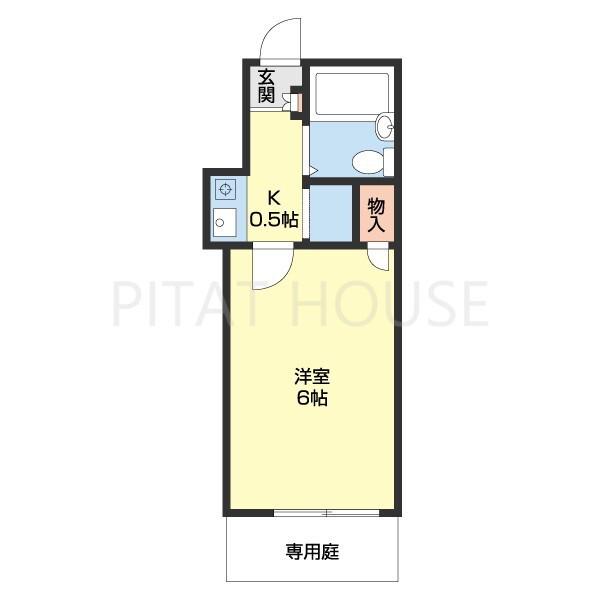 プライムパーク市小路(1K/2階)の間取り写真