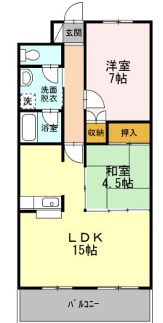 サニーコート暁(2LDK/1階)の間取り写真