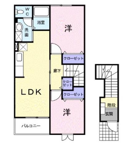 ストリーム(2LDK/2階)の間取り写真