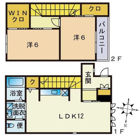DUPLEST F ARVITA(2LDK/1階)の間取り写真