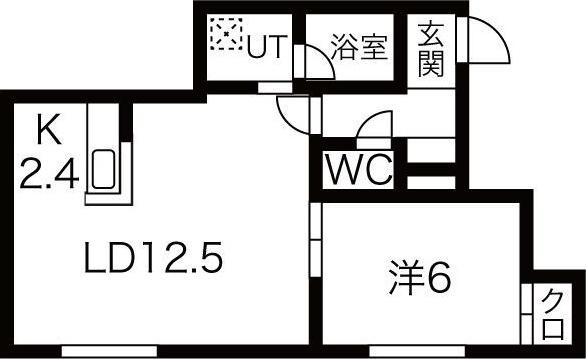 LUPINUS ウエスト(1LDK/2階)の間取り写真