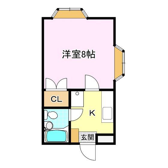 サンライズ赤木(1K/2階)の間取り写真
