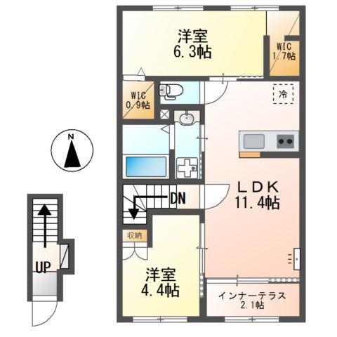 レスポワール(2LDK/2階)の間取り写真