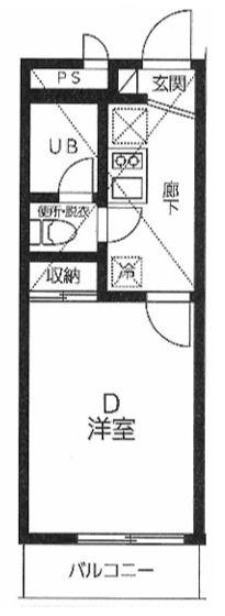 フラット浦和(1K/5階)の間取り写真