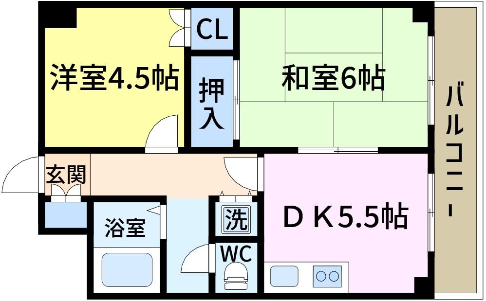 キングハイツ新小岩(2DK/3階)の間取り写真