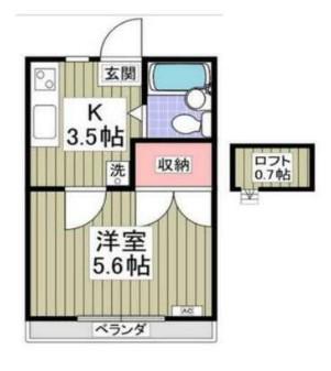バーディーエイト(1K/1階)の間取り写真