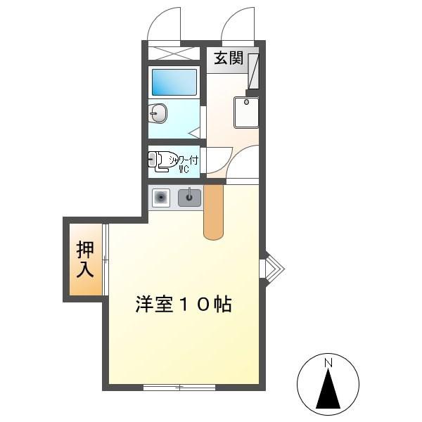 天神クレスト(ワンルーム/3階)の間取り写真