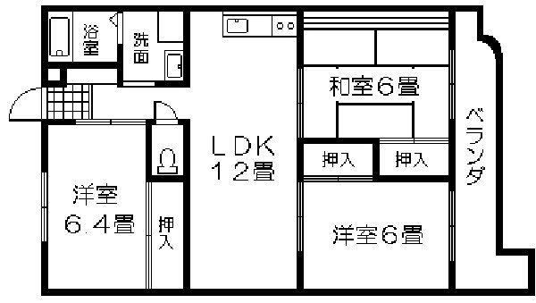 コンフォート蔵(3LDK/1階)の間取り写真