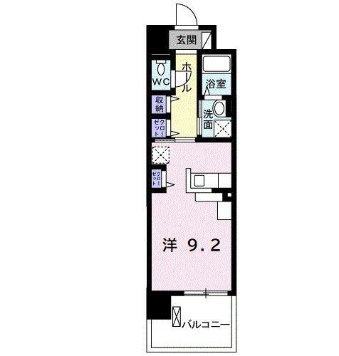 クレアトゥール(ワンルーム/2階)の間取り写真
