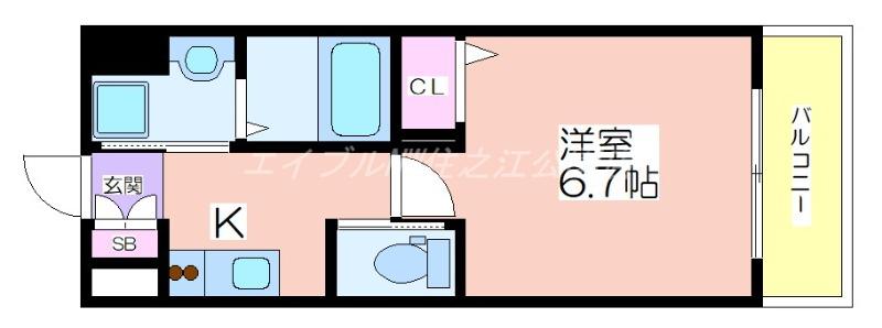 AVANTIO GRANDE(1K/5階)の間取り写真