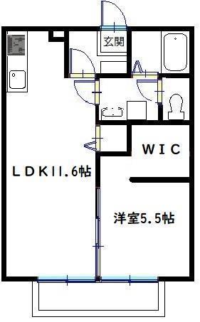サンライズM(1LDK/1階)の間取り写真