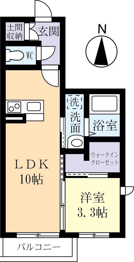 メゾンブランシ(1LDK/2階)の間取り写真