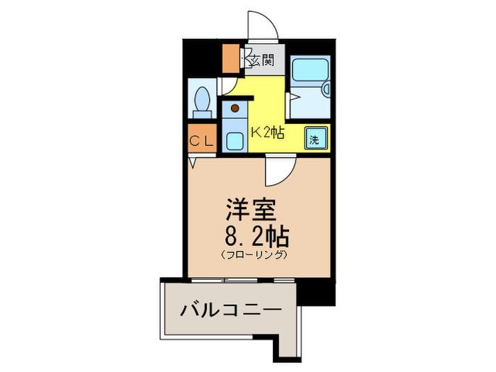 エクセレント大橋(1K/4階)の間取り写真