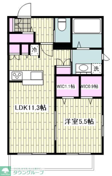 ヒルズコート鎌倉(1LDK/1階)の間取り写真