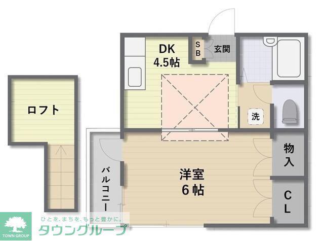 貸マンション 高崎市住吉町8丁目(1DK/3階)の間取り写真