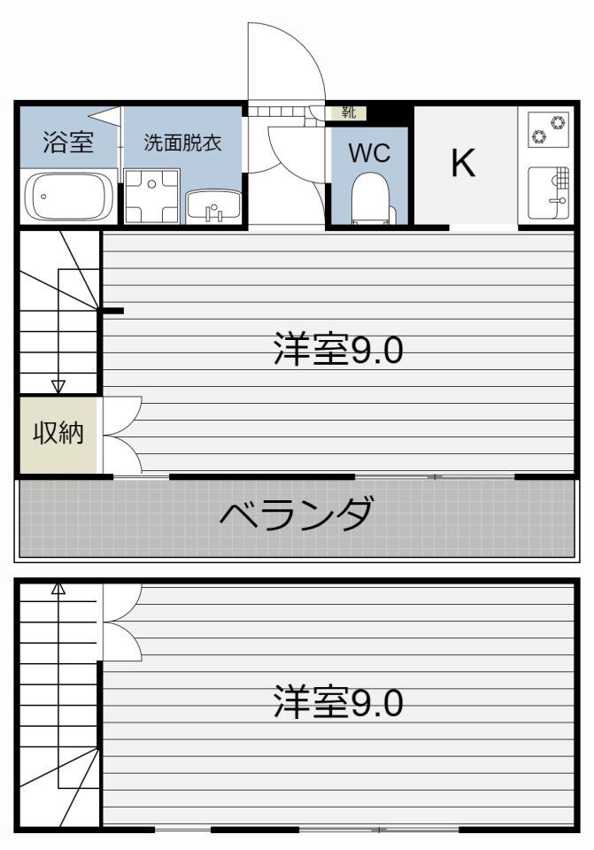 ヴィクトワール参番館(2K/1階)の間取り写真