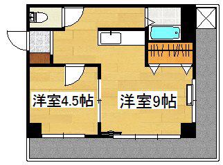 南林寺ステーションビル(1LDK/4階)の間取り写真