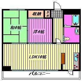 さくらヴィレッジ(2LDK/3階)の間取り写真