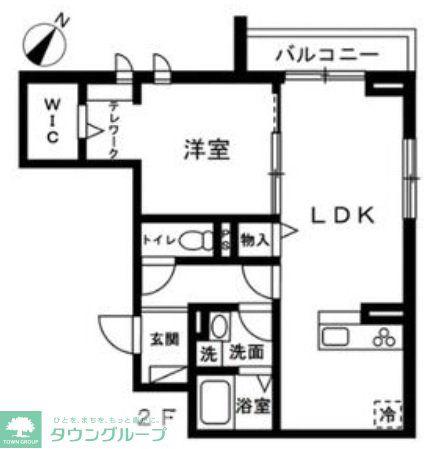 蕨市錦町4丁目  北棟(1LDK/2階)の間取り写真