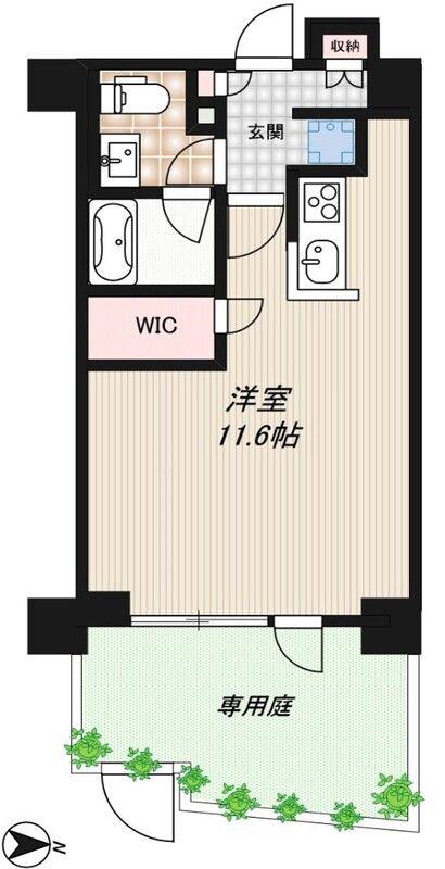RIDGE新宿西落合(ワンルーム/1階)の間取り写真