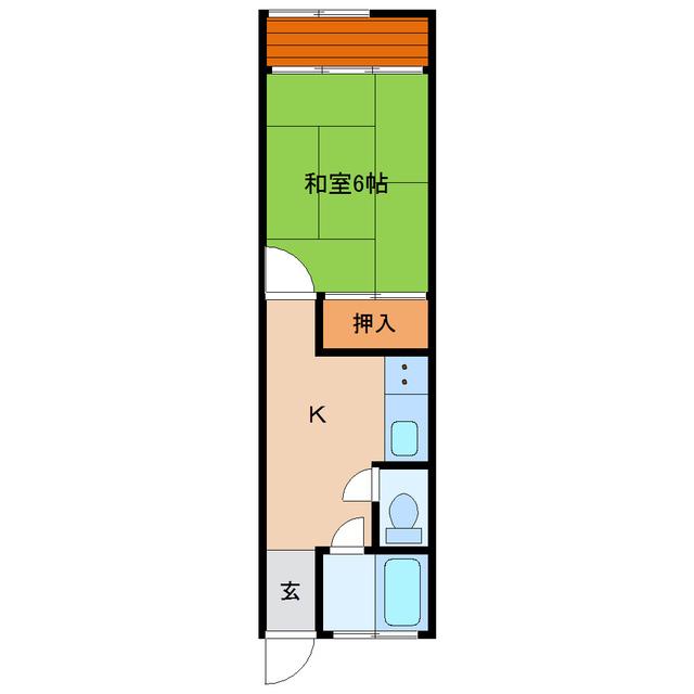 阿部アパート(1K/1階)の間取り写真