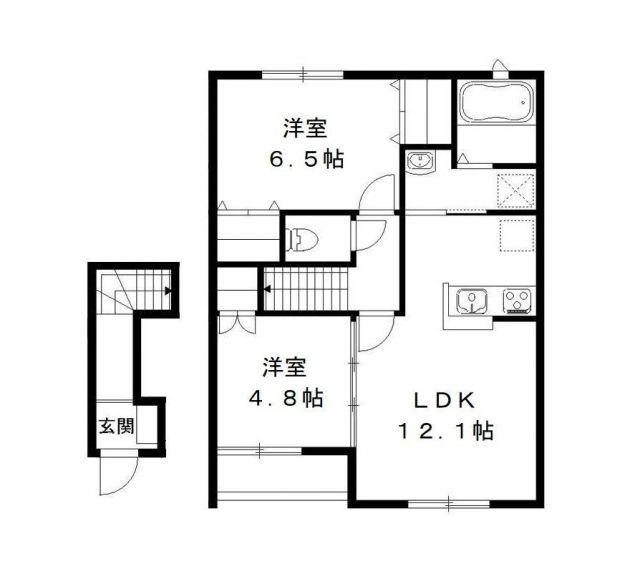 グランドソレイユ(2LDK/2階)の間取り写真