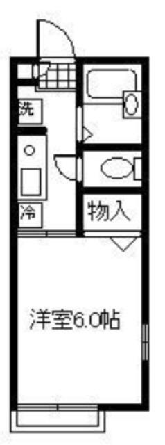 エクセル反町(1K/2階)の間取り写真
