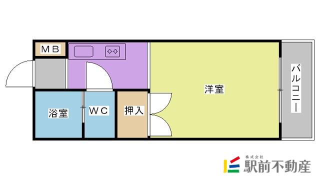 PLイースト久留米大前II(ワンルーム/1階)の間取り写真