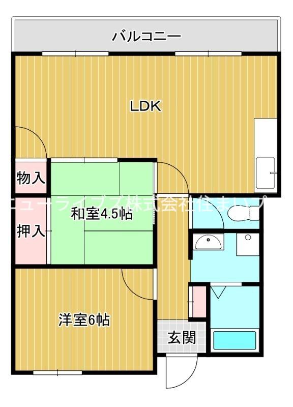 エスピエール砂原(2LDK/3階)の間取り写真