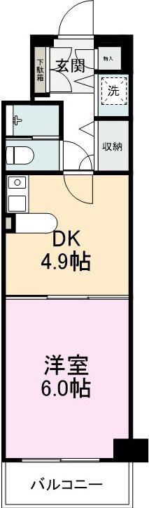 モアエミネンス西新宿(1DK/3階)の間取り写真