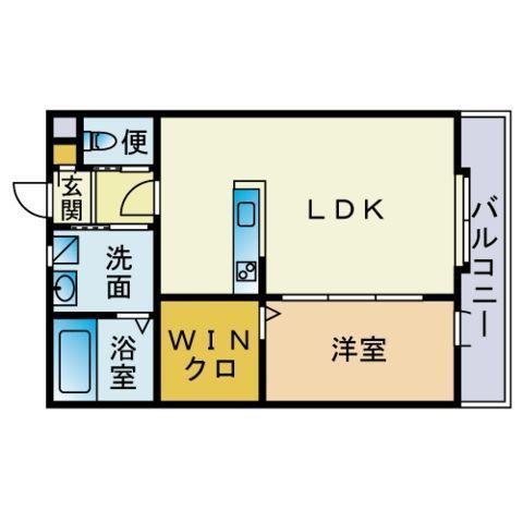 マイプレイス野芥Ⅱ(1LDK/1階)の間取り写真