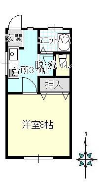 メゾン703(1K/1階)の間取り写真