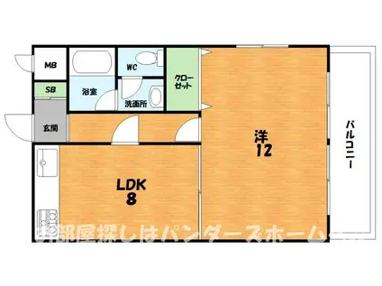 サンシャーリー(1LDK/1階)の間取り写真