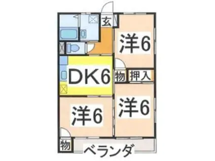 ロイヤルハイム杉本(3DK/1階)の間取り写真