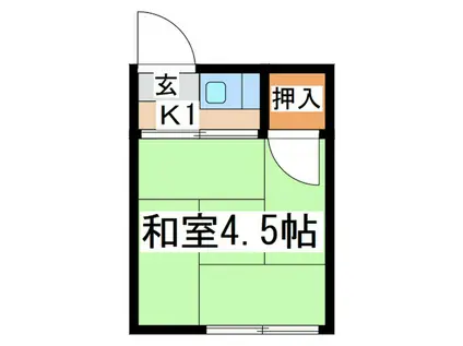 塩山アパート(1K/2階)の間取り写真