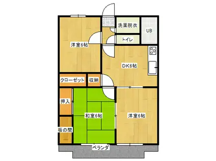 ラメール藤岡(3DK/3階)の間取り写真