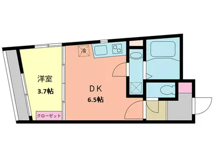 コリーヌ中野坂上(1DK/4階)の間取り写真