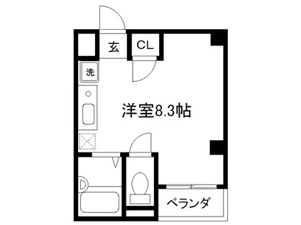 STABLE万寿寺(ワンルーム/2階)の間取り写真