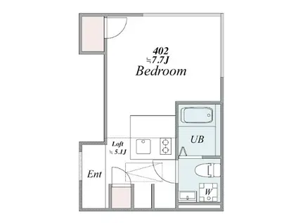 TRIAS618(1DK/4階)の間取り写真