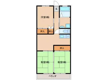 ガイアパレス協栄(3DK/2階)の間取り写真